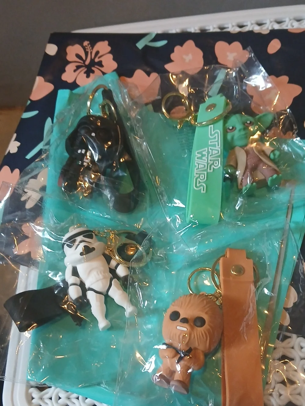 Star Wars Kids Keychain Set - Black, White, Green & Brownset Of 4